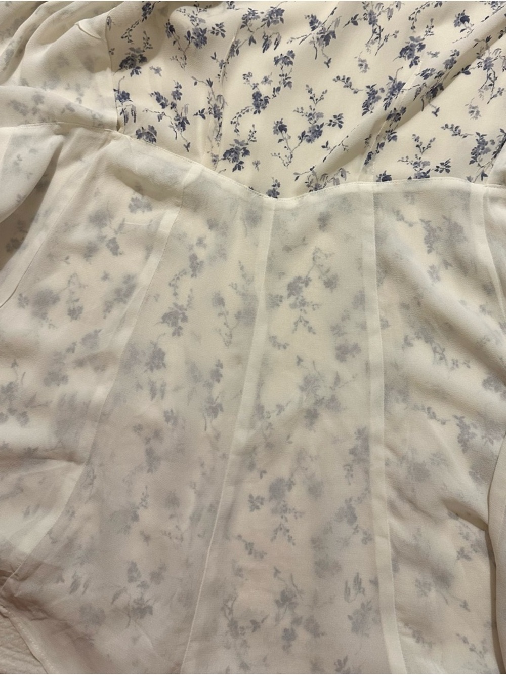 Reformation Ellwood Wrap Dress - White/Blue Small - Picture 5 of 8